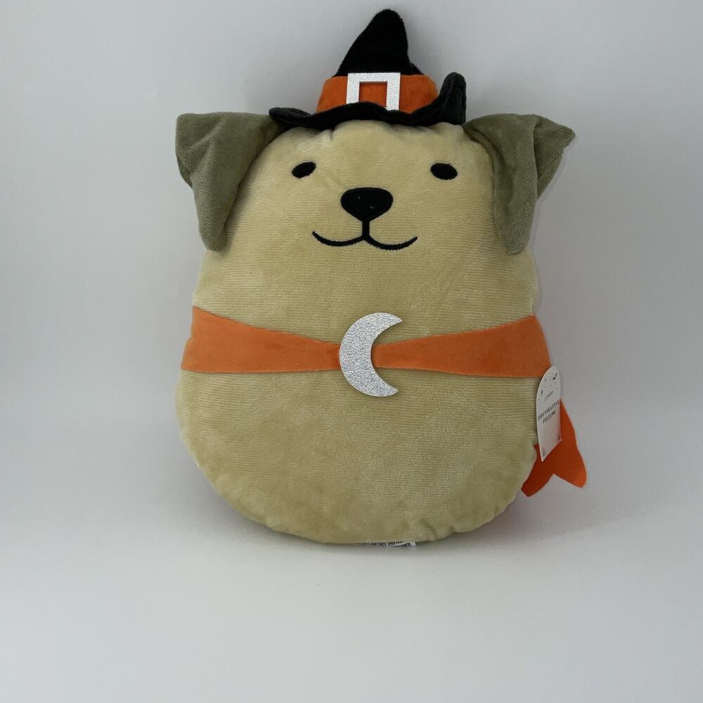 Always First Cute Puppy Dog Witch Decorative Halloween Pillow Plush NWT
